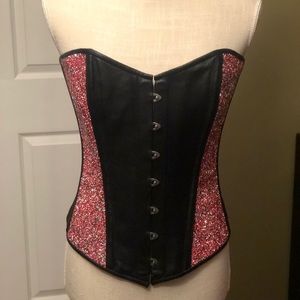 Corset with pink sparkly crystals